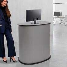 40*90*90cm Foldable, Detachable Trade Show Counter, Portable Reception Desk For Exhibitions - Black - View 7