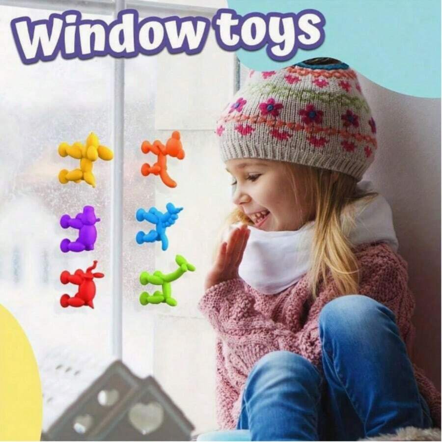 6pcs Kids Interactive Silicone Animal Toys With Water-Absorbing Beads, For Sensory Play & Easy To Carry For Travel - Perfect For Christmas - Assorted Random Colors - Multicolor - View 1