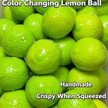 1pc Color-Changing Lemon Handmade Squeeze Ball, Crunchy Crackling Sound, Pure Handmade Stress Relief Squishy - 彩色 - 查看 3
