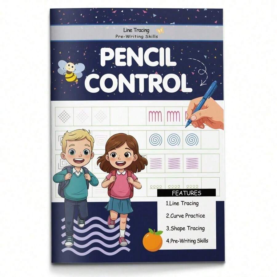 Kids Pencil Control Practice Notebook, Line Tracing And Pre-Writing Skills Book For Early Handwriting And Fine Motor Training - 鉛筆控製筆記本 - 查看 1