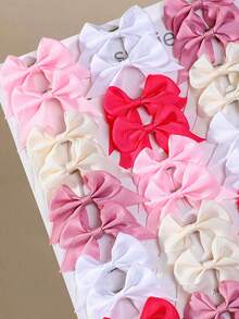 10pcs Children's Multi-Color Fabric Swallowtail Bow Hair Clips, Cute Versatile Baby Hair Clips, Simple Non-Damaging Hair Accessories For Girls, Suitable For Daily Use - Multicolor - View 5