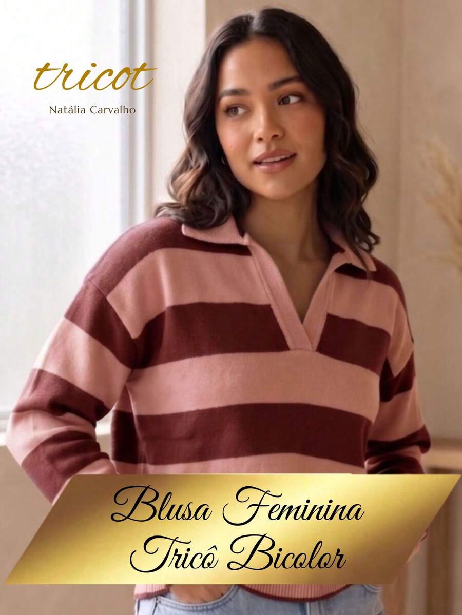 Women Sweaters - Rosa seco/Marrón - Ver 1