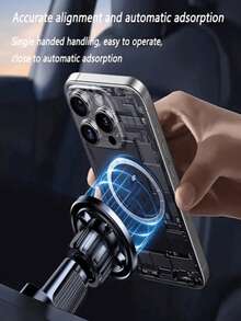 Magnetic Car Phone Holder – 360° Rotating Arm, Strong Magnetic Suction, Air Vent Clip Mount, Hands-Free, Floating Screen Car Phone Holder, Hands-Free Car Phone Holder, Suitable For Smartphones - A - View 3