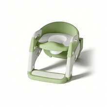 Luminpool Children's Toilet Seat With Steps, 2-In-1 Toilet Step Stool For Toddlers, Soft, Non-Slip Seat Cover With Splash Guard And Built-In Footstool - Green - View 10