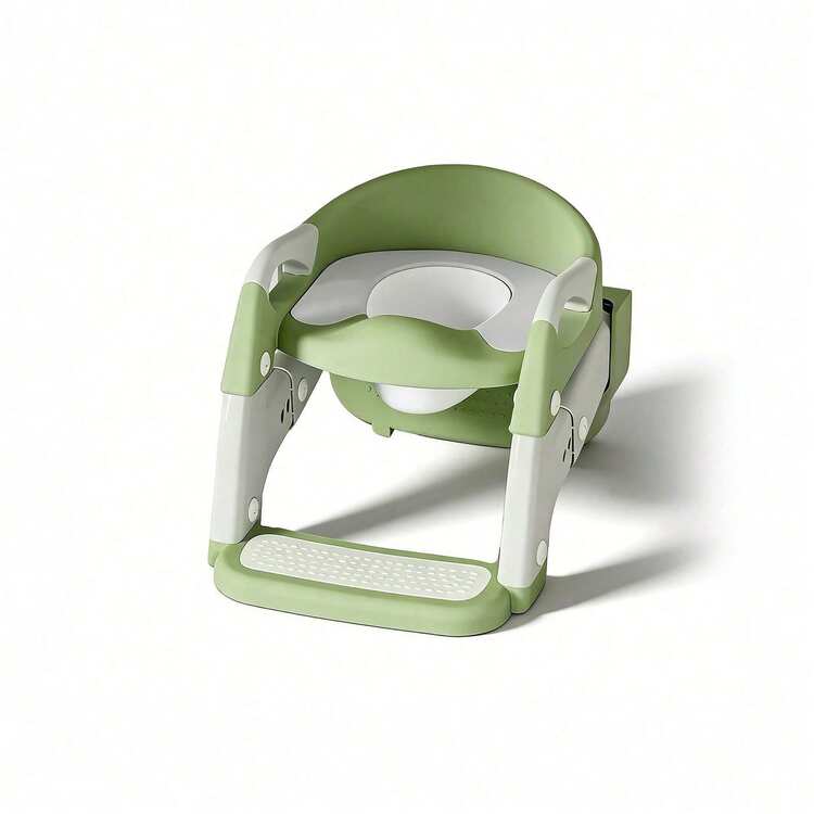 Luminpool Children's Toilet Seat With Steps, 2-In-1 Toilet Step Stool For Toddlers, Soft, Non-Slip Seat Cover With Splash Guard And Built-In Footstool - Green - View 10