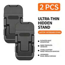 1 Pair Adjustable Keyboard Stand, Universal For Keyboard And Laptop. Multi-Purpose: Keyboard Height Increase And Laptop Cooling. Essential For Students Back To School And Business Travel. Lightweight And Compact, Space-Saving, 2-Level Adjustable. - Multicolor - View 9