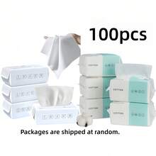 Disposable Face Towels 400/200/100/50pcs, Thickened Large Size Soft Makeup Remover Wipes, Suitable For Sensitive Skin, Dual-Use Non-Woven Soft Facial Towels, Dry And Wet Use - Multicolor - View 9
