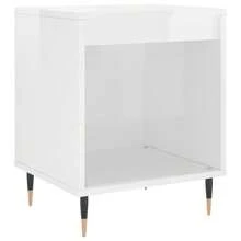 vidaXL Nachttisch Hochglanz-Weiß 40x35x50 cm Holzwerkstoff Geeignet für Wohn- und Schlafzimmer; ideal für Kommoden und Nachttische mit Schubladen; platzsparende Montage; perfekt als Geschenk oder Wohnaccessoire. - Weiss - Übersicht 10