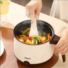 1 Pc Olla Eléctrica Multifuncional + Sartén Antiadherente 2 En 1 | Capacidad De 2.2 Litros / 300W-600W Ajustable | Ideal Para Hacer Sopas / Saltear / Uso Doméstico | Con Vaporera De Acero Inoxidable + Tapa De Vidrio | Calentamiento Uniforme | Cocina Rápida - Blanco - Ver 8