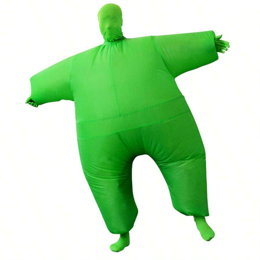 Halloween Christmas Party White Silicone Inflatable Costume, Unisex Inflatable Costume, Holiday Personalized Outfit Inflatable Costume, Blower Included, Battery Not Included - Yellow - View 1