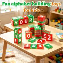 15/26/30/56pcs Mini Magnetic Building Blocks With Numbers And Letters, Spelling And Arithmetic Early Education Stacking Toys, Preschool STEM Learning Set, Toddler Birthday Holiday Gift - Multicolor - View 3