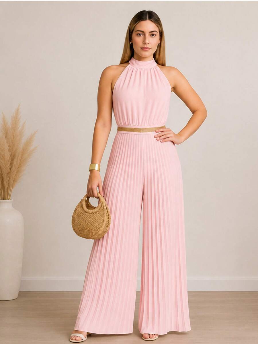 Women Jumpsuits - 淺粉色 - 查看 1