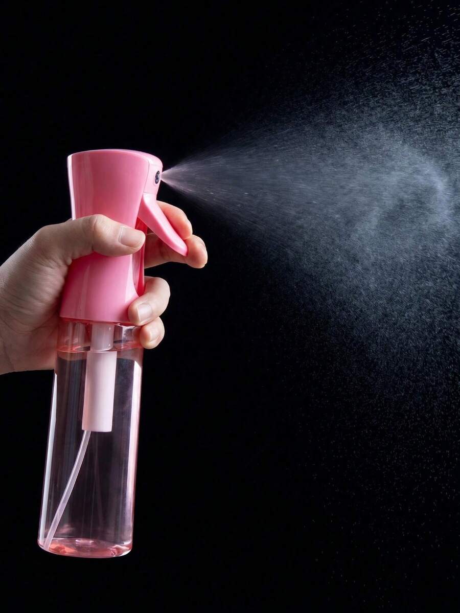 1pc Colored Coated High Pressure Continuous Spray Bottle, Multi-Color Hair Care Moisturizing Packaging Bottle, Alcohol Continuous Sprayer (10.1oz/100/200/300ml), Pink Transparent Packaging, Home Use Continuous Spray Bottle