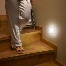 Smarte LED-Nachtleuchte mit Bewegungssensor, Nachttischlampe, automatische Beleuchtung für Treppen, Flur, Schrank, batteriebetrieben, Batterien nicht enthalten, 6/3/1 Stück Stück Warmweiß/Zweifarbig optional, praktisches Haushalts-Essential - Mehrere Stile - Übersicht 4