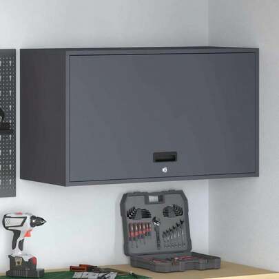 Berkfield Wall Cabinet For Garage With Gas-Lift Door Anthracite