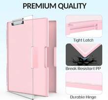 Clipboard With Storage, Heavy Duty Cleaview Clip Boards 8.5x11 With Dual Storage, Dry Erase Plastic Nursing Clipboard, High Capacity Clipboards - Color - View 4