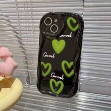 Green Heart 15 Pro Phone Case, Anti-Drop Soft Cover Compatible With Iphone 14 Plus, 13, 12, XS, 11 Pro Max, Women - Multicolor - View 4