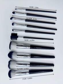 11件組高品質化妝工具套組，全套柔軟刷毛化妝刷，包含彩繪刷、高光刷、蜜粉腮紅刷、眼影刷等多款，刷毛濃密柔軟，親膚舒適 - 化妝刷組合A款 - 查看 8