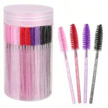 50/100pcs Eyelash Brush Spoolies, Random Color Mascara Wands For Eyelash Extensions, Eyebrow Shaping, Lash Lifting & Makeup Use - Multicolor - View 10