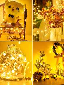 20pcs LED Warm White Fairy String Lights, Waterproof Mini Twinkle Lights For Bedroom DIY, Party, Wedding, Harvest Festival, Thanksgiving, Christmas, Birthday And Garden DIY Decoration, Indoor/Outdoor Decorative String Lights, Halloween Party Decoration, Yard Decoration, Christmas Gift Decoration - Warm Color - View 4