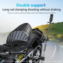 TELESIN Motorcycle Bike Monopod Bicycle Handlebar Panoramic Mount For D J I Action 6 5 4 3 Luna Ultra 360 Dual Ball Clamp Invisible Selfie Stick Bracket For Hero - View 5
