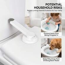 3M Baby Toilet Lid Lock, Self-Adhesive Toilet Seat Lock For Children And Pets, No-Drill Bathroom Toilet Lid Lock - Multicolor - View 3