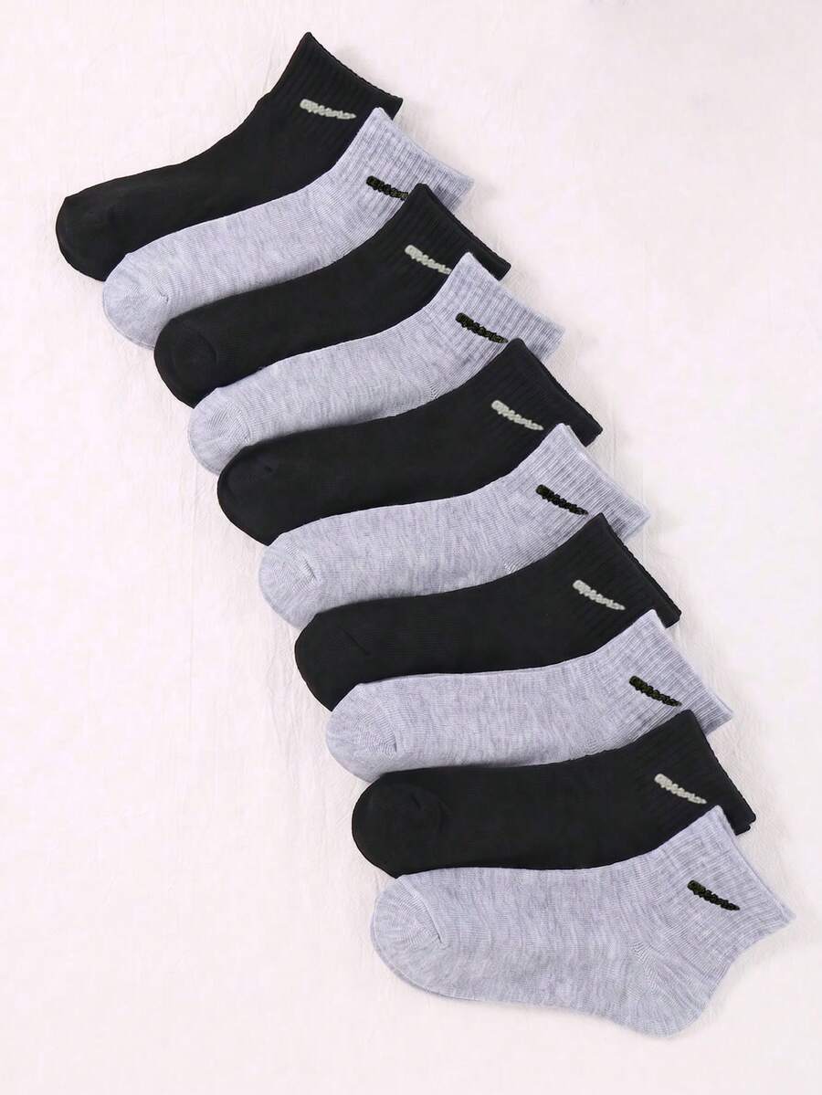 10/20 Pairs Multi Pack Mid-Calf Socks, Soft Sports Running Socks, Fall Back To School Essential Athletic Outdoor Travel Socks - Multicolor - View 1
