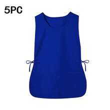 1 pieza Delantal de limpieza para el hogar, estilo chaleco, 2 bolsillos, unisex, delantal de trabajo, delantal de empleado, múltiples colores disponibles, adecuado para cafetería, restaurante y otros lugares - color sólido - Ver 11