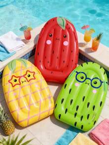 1pc Vibrant Fruit Floating Mat - Strawberry, Pineapple, Kiwi Design, Easy To Float And Enjoy Summer, Suitable For Beach/Party - Multicolor - View 1