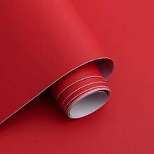 1 Roll Red Matte Textured Wallpaper, Vinyl Wall Decor, Indoor Background Wall, Cabinet, Dining Table, Wardrobe, Bookshelf Home Decor, Kitchen Decor, Room Decor, Wall Sticker - Solid Color - View 14