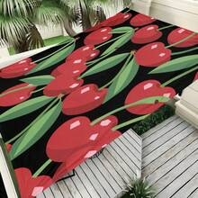 Terpal Pelindung Matahari Motif Cherry, Kanopi Pelindung Matahari Luar Ruangan Besar, Tenda Cetak Modern untuk Taman, Teras, Dekorasi Halaman, Termasuk Tali Pengikat - Merah - View 9