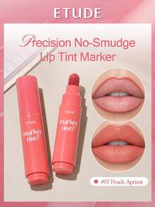 ETUDE Love Mark 啞光唇線筆，持久防水，奶油般質地，適合唇部輪廓勾勒與塑形，日常必備 - #07 Peach Apricot - 查看 2