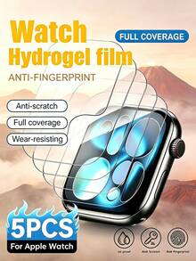 Yezodawee 5 Stücke weiche Hydrogel-Bildschirmschützer, kompatibel mit Apple Watch Series 8/Ultra/Series 7/Series 11, 42mm/46mm, kratzfest, ohne Glasgehäuse - Transparent - Übersicht 17