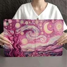 1pc Starry Sky Oil Painting Tablet Protective Case With Pen Slot, Compatible With IPad 10th Gen Smart Case/Air 13(M3 2025)/Air 11/11(A16 2025), Compatible With OPPO Pad, Compatible With Huawei MatePad, Compatible With Vivo Pad, Compatible With Honor Pad, Compatible With Xiaoxin Pad - Multicolor - View 5