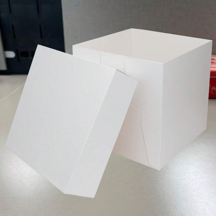 1‑Pack / 2‑Pack Square Fold‑Able Paper Boxes, Clear Window Empty Gift Storage Containers, Blank Cardboard Party Favor Boxes For Baby Shower, Holiday Celebration, Small Ornament And Hand‑Made Gifts - View 1