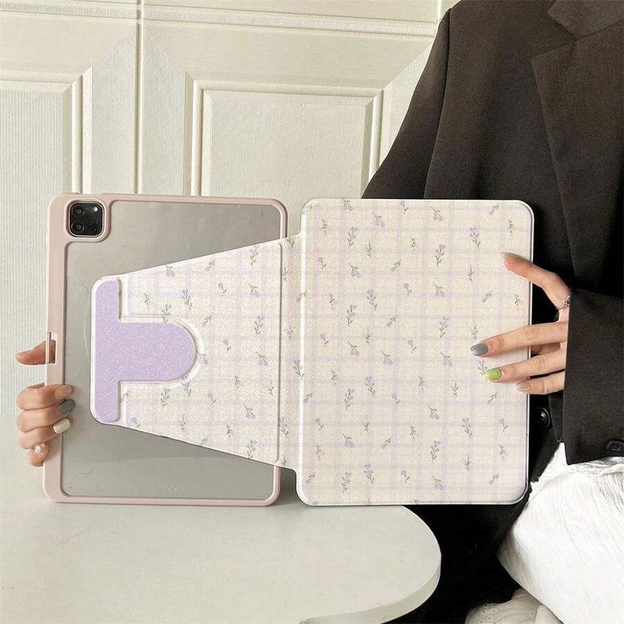 1件 360°可旋轉平板保護殼 多角度視角 書本式支架平板保護殼 相容 iPad A16 2025、 Galaxy Tab S9 FE/S8 Plus/S7/S10、Oppo Pad、 Matepad、Vivo Pad、Honor Pad、 Xiaoxin Pad - 彩色 - 查看 1