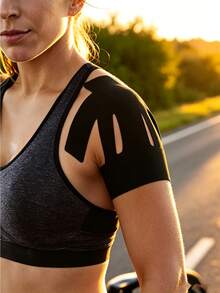 8pcs Shoulder Kinesiology Tape, Pre-Cut Shoulder Training Tape, Elastic Bandage, Muscle Support, Enhanced Stability, Breathable, Black - Multicolor - View 9