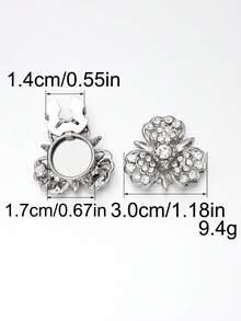 1/3件 30mm 女用水鑽鈕扣蓋,水晶鈕扣蓋,可拆卸夾式鈕扣蓋,衣物裝飾水晶鈕扣,附夾鉗鈕扣扣件,適用於洋裝、西裝、晚禮服、襯衫配件,鉛灰色 - 多色 - 查看 5