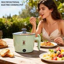 SMEGGEMS Portable Non-Stick Electric Hot Pot, 2-Level Adjustable Temperature, Multi-Function Mini Cookware With Auto Shut-Off, Practical Kitchen Appliance, Suitable For Home Daily Use And Camping - Green - View 1