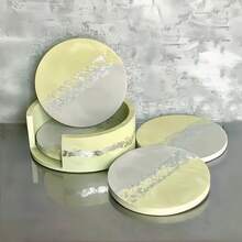 SILIKE LUFEI 5PCS Resin Epoxy Gypsum Coaster Mold Round Coaster Storage Box Combination Set Silicone Mold - Coaster Mold - View 8