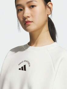 Adidas Women's MS CREW Knit Sweatshirt No Hood KC0056 - White - View 4