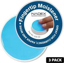 Nadex 3 Pack Fingertip Moistener Pads, Blue - Non-Slip Counting Cash Bills Separating Documents - Finger Moisturizer  Greaseless Odorless - ColorA - View 2