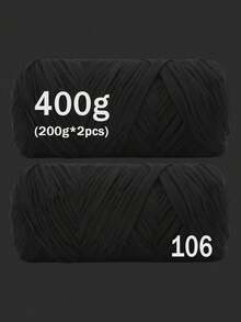 2PCS Premium T-Shirt Yarn 200g/Pc High Elastic Soft Polyester Yarn, Suitable For DIY Crochet Bags, Baskets, Mats, Slippers, Dolls, Multi-Color Vacation Crochet Handmade Yarn, Multi-Functional Knitting Accessories, Large Ball Pack - Multicolor - View 9