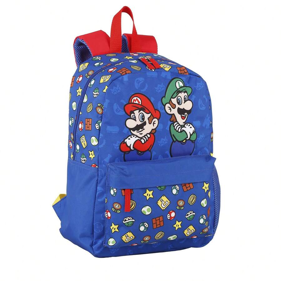 Dam SUPER MARIO BROS. Super Mario And Luigi Backpack American. Laptop Compartment. - A - View 1
