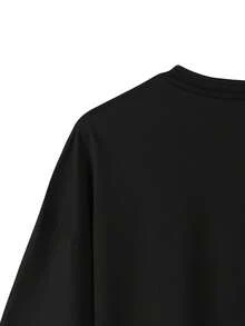Übergroßes T-Shirt für große Größen, lockeres Kurzarm-T-Shirt mit süßem und kräftigem rosa Traumfänger-Print, Plus-Size-Oberteil für Damen, Frühling/Sommer, übergroßer, verlängerter Schnitt, geeignet für Freize - Schwarz - Übersicht 5