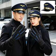 2件組女款海軍帽，深藍色水手帽，刺繡星星徽章，適合萬聖節、Cosplay與節慶穿搭 - 彩色 - 查看 8