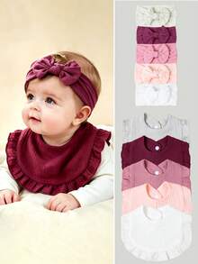 10 Buah Bando dan Celemek Bayi/Balita Berwarna-warni, Lembut, dan Terbuat dari Nilon, Cocok untuk Penggunaan Sehari-hari di Semua Musim - MultiWarna - View 1