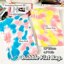 50pcs/Pack 12*20cm Transparent Polka Dot Flat Packaging Bags, High Transparency Waterproof Dustproof Scratch-Resistant Durable, Transparent Background With Blue-Pink And Yellow-Pink Bubble Polka Dot Print, Rectangular Flat Bags, Cute Cartoon Bubble Pattern Clear Printing, Small Card Gift Packaging Dustproof Packing Bags, Suitable For Idol Card Packing, Handmade Jewelry Packaging, Holiday Gift Wrapping, Daily Small Item Storage, All Seasons - View 4