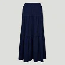 Adidas Trefoil Resort Skirt L Pleated Colorblock Casual Skirt - Blue - View 4