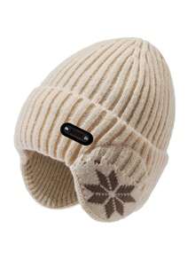 1pc Unisex Autumn/Winter Warm Knitted Beanie Hat, Windproof, Ear-Protective, Fashionable Versatile Knitted Hat For Daily Outdoor Wear - Multicolor - View 3